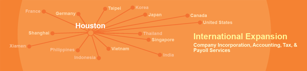 International Expansion for Companies based in HOU: Evershine company registration, accounting, tax, payroll services assist your company to expand the business internationally.